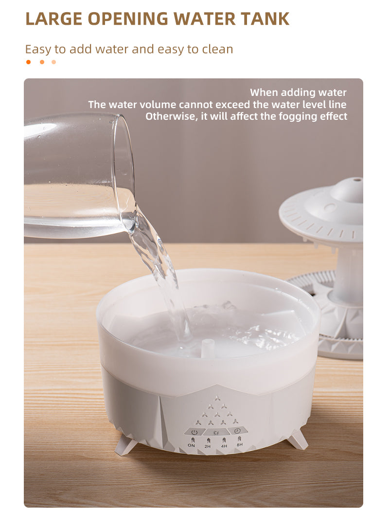 “Feel Refreshed Every Night Raindrop Ultrasonic Cool‑Mist Humidifier – Quiet, Stylish, Aromatherapy-Ready for Home & Office”