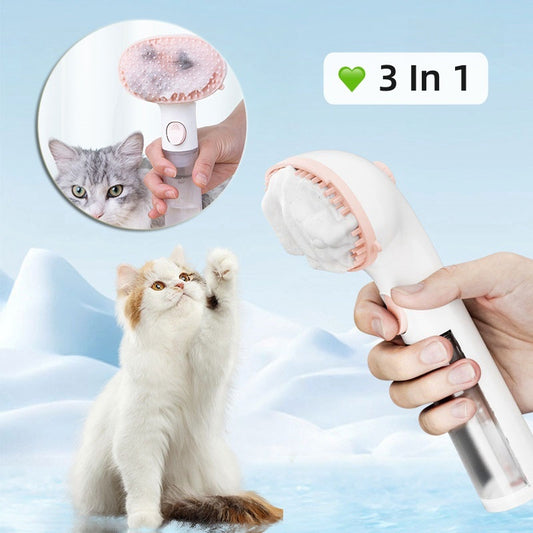 "3 in 1 Pet Steam Grooming Brush – Wash-Free Hair Removal, Gentle Cleaning & Love-Filled Care for Dogs & Cats"