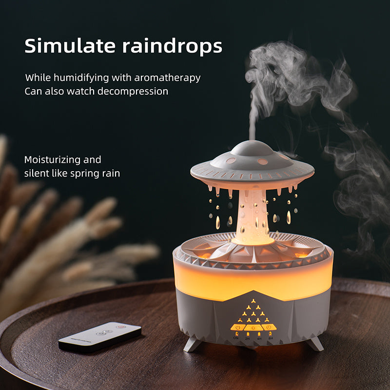 “Feel Refreshed Every Night Raindrop Ultrasonic Cool‑Mist Humidifier – Quiet, Stylish, Aromatherapy-Ready for Home & Office”