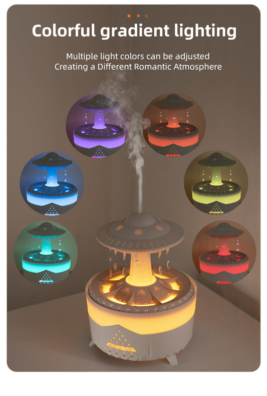 “Feel Refreshed Every Night  Raindrop Ultrasonic Cool‑Mist Humidifier – Quiet, Stylish, Aromatherapy-Ready for Home & Office”