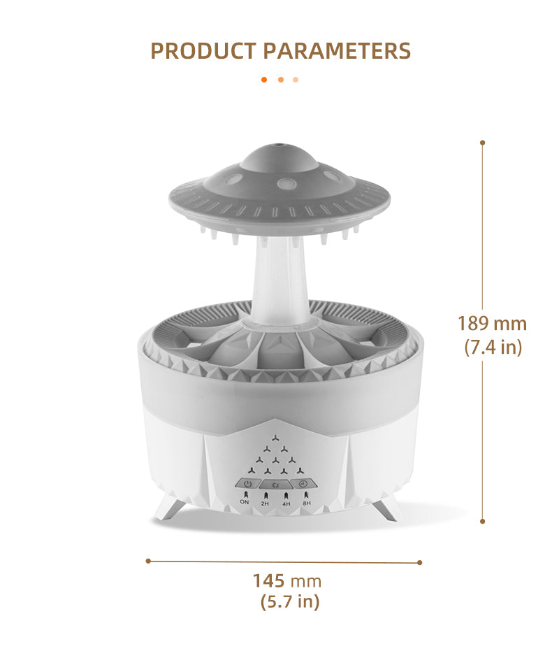“Feel Refreshed Every Night  Raindrop Ultrasonic Cool‑Mist Humidifier – Quiet, Stylish, Aromatherapy-Ready for Home & Office”